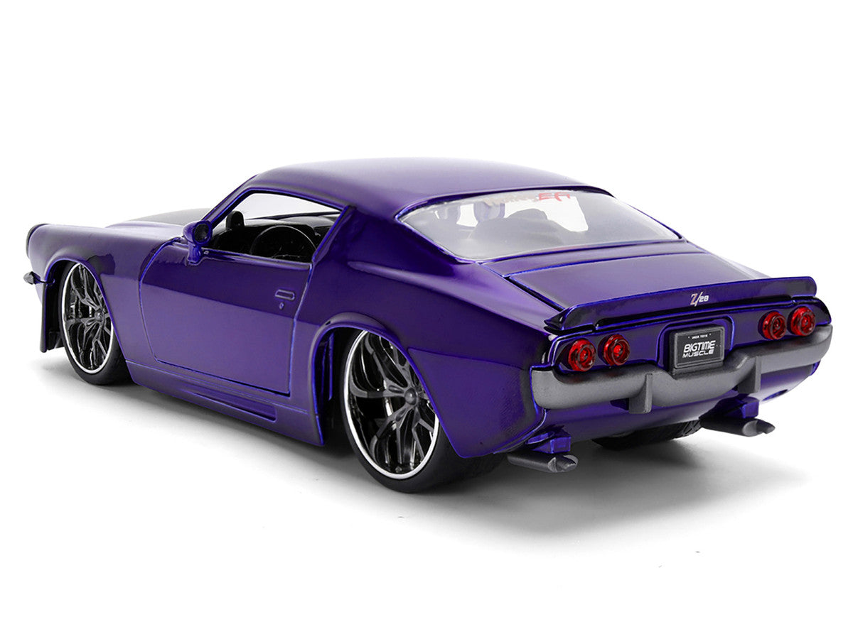 1971 Chevrolet Camaro Z/28 Purple Metallic with Black Hood "Bigtime Muscle" Series 1/24 Diecast Model Car by Jada LuxuryLifeWay Online Store