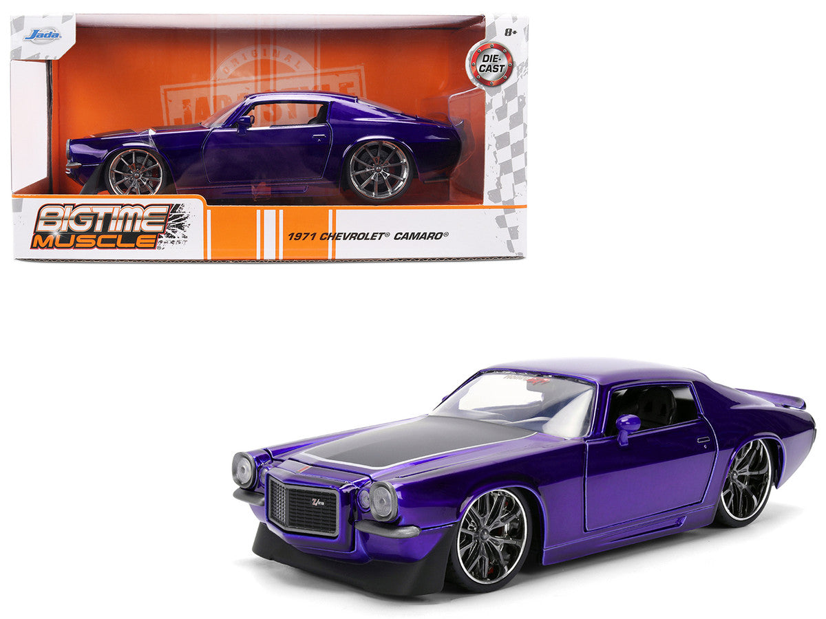 1971 Chevrolet Camaro Z/28 Purple Metallic with Black Hood "Bigtime Muscle" Series 1/24 Diecast Model Car by Jada LuxuryLifeWay Online Store