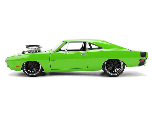 1970 Dodge Charger R/T Bright Green with Black Tail Stripe "Bigtime Muscle" Series 1/24 Diecast Model Car by Jada LuxuryLifeWay Online Store