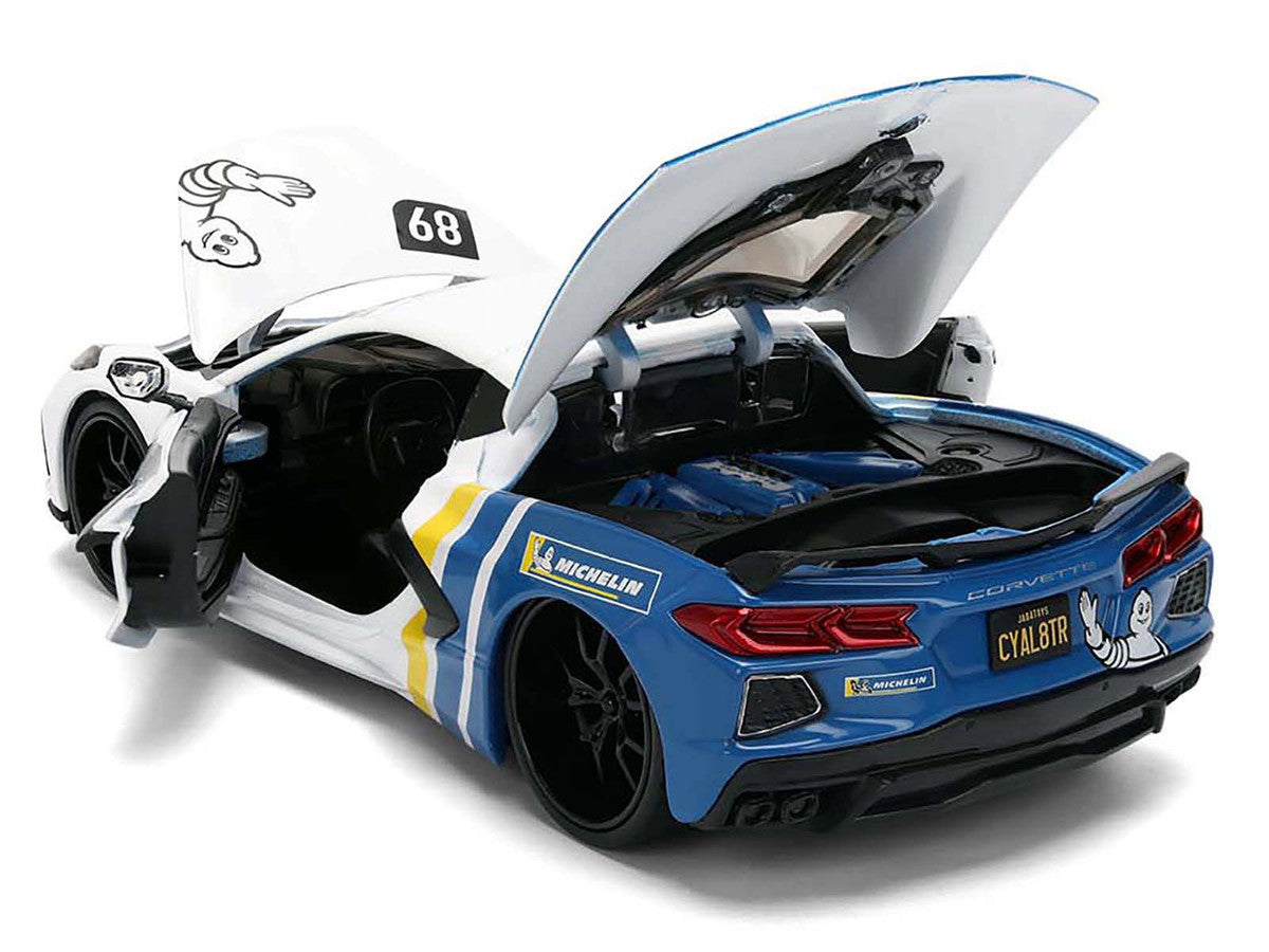 2020 Chevrolet Corvette Stingray C8 #89 "Michelin" White with Yellow and Blue Stripes "Bigtime Muscle" Series 1/24 Diecast Model Car by Jada LuxuryLifeWay Online Store