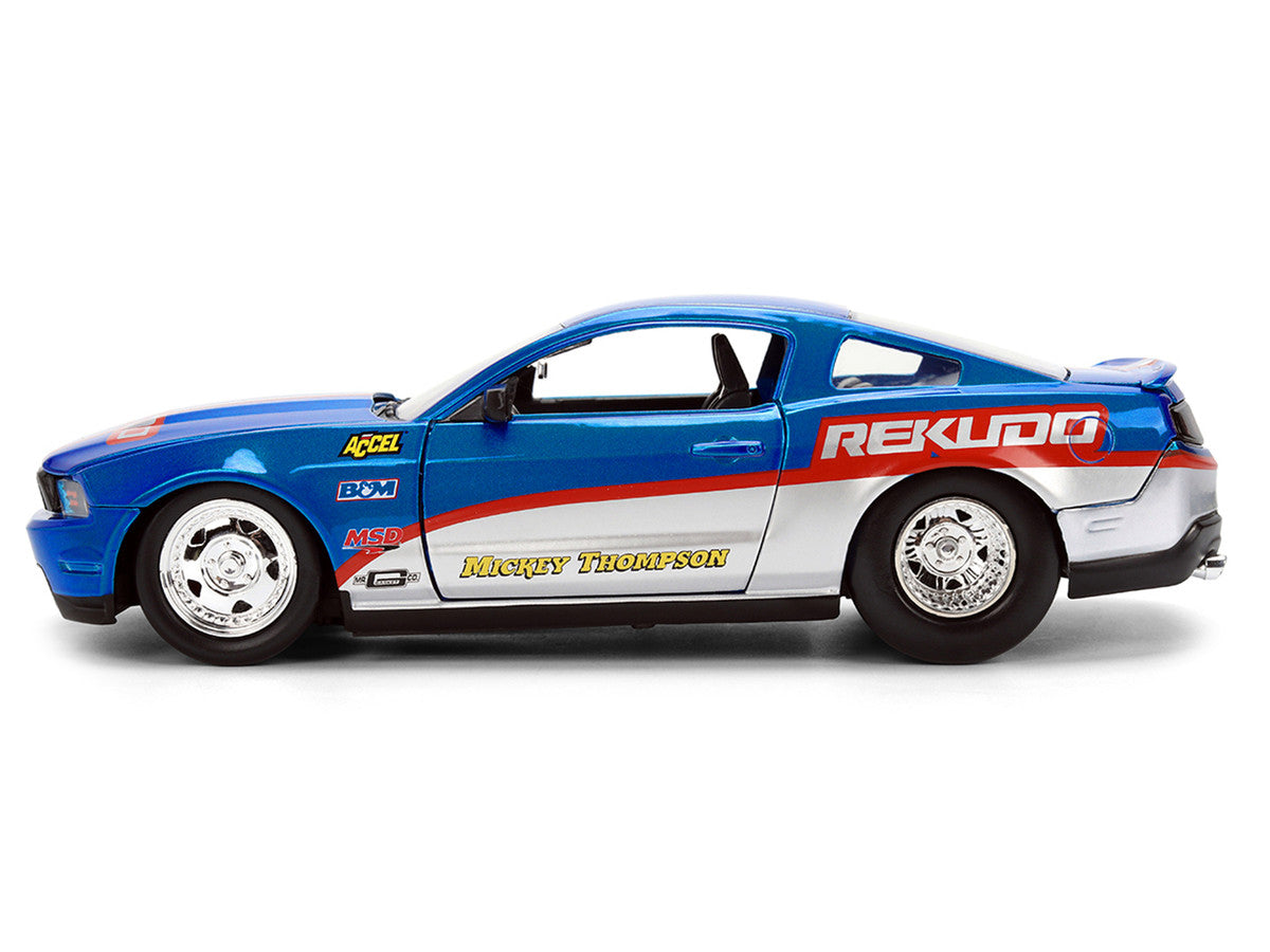 2010 Ford Mustang GT "Rekudo" Blue Metallic with Red and Silver Stripes "Bigtime Muscle" Series 1/24 Diecast Model Car by Jada LuxuryLifeWay Online Store