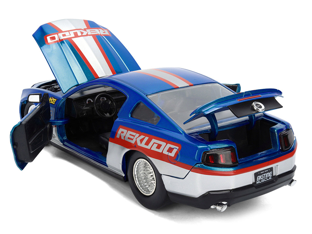 2010 Ford Mustang GT "Rekudo" Blue Metallic with Red and Silver Stripes "Bigtime Muscle" Series 1/24 Diecast Model Car by Jada LuxuryLifeWay Online Store