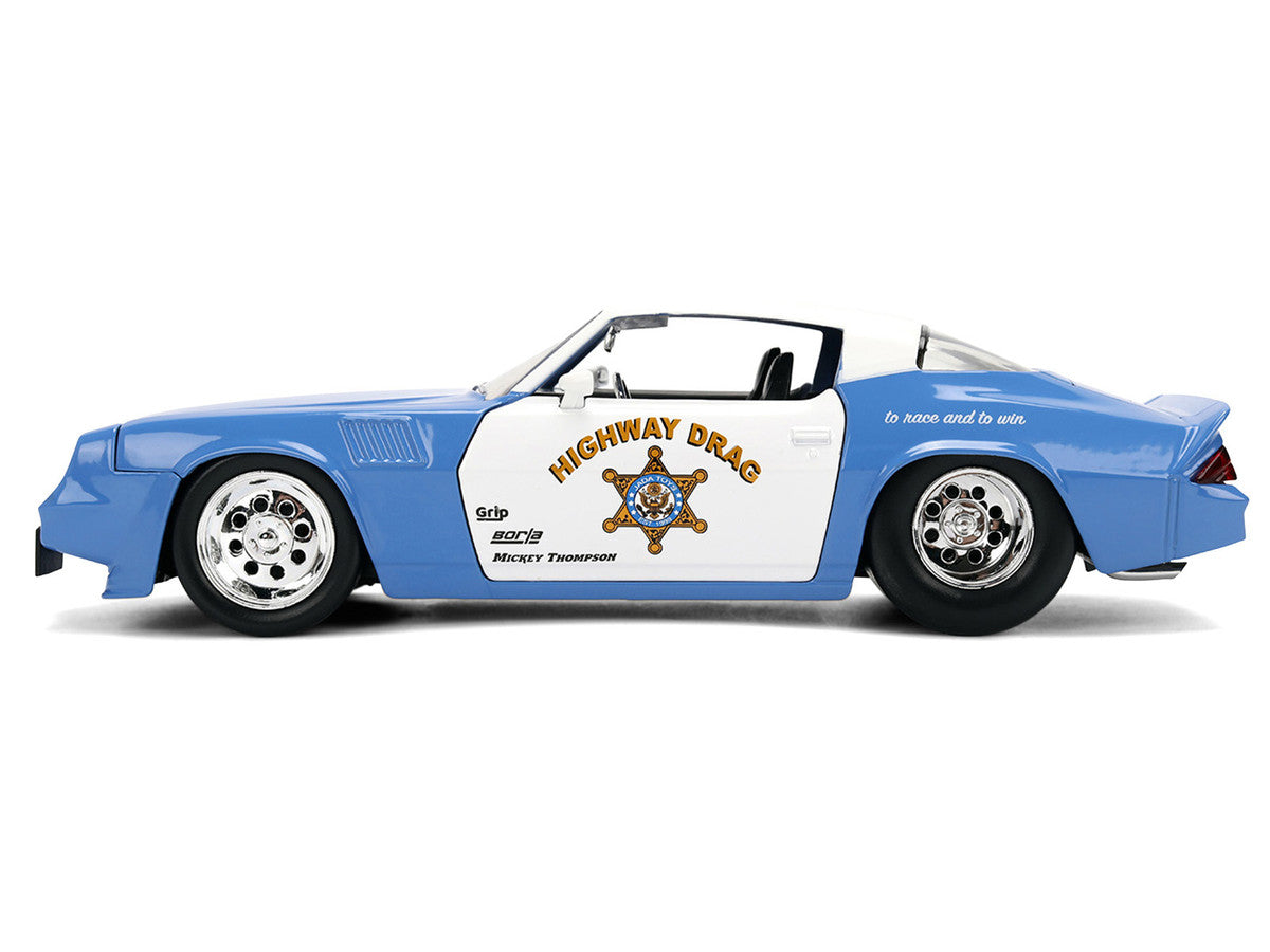 1979 Chevrolet Camaro Z28 Police "Highway Drag" Blue and White "Bigtime Muscle" Series 1/24 Diecast Model Car by Jada LuxuryLifeWay Online Store
