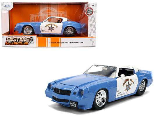 1979 Chevrolet Camaro Z28 Police "Highway Drag" Blue and White "Bigtime Muscle" Series 1/24 Diecast Model Car by Jada LuxuryLifeWay Online Store