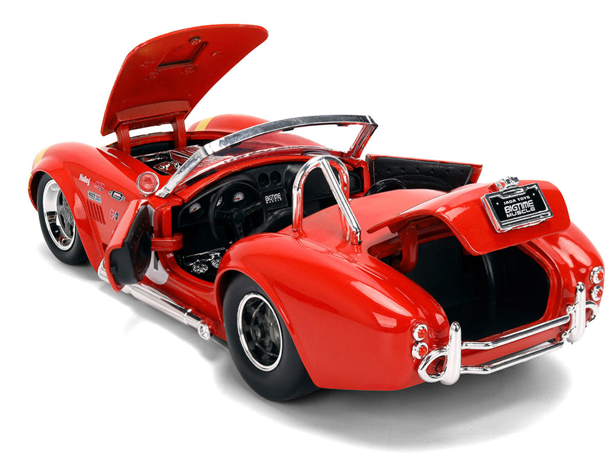 1965 Shelby Cobra 427 S/C #67 Red with Yellow Stripe "Bigtime Muscle" Series 1/24 Diecast Model Car by Jada LuxuryLifeWay Online Store