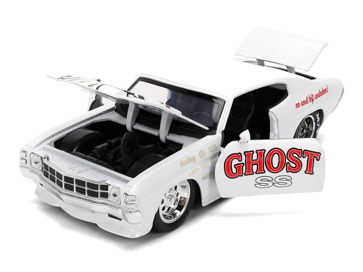1971 Chevrolet Chevelle SS "Ghost SS" White with Graphics "Bigtime Muscle" Series 1/24 Diecast Model Car by Jada LuxuryLifeWay Online Store