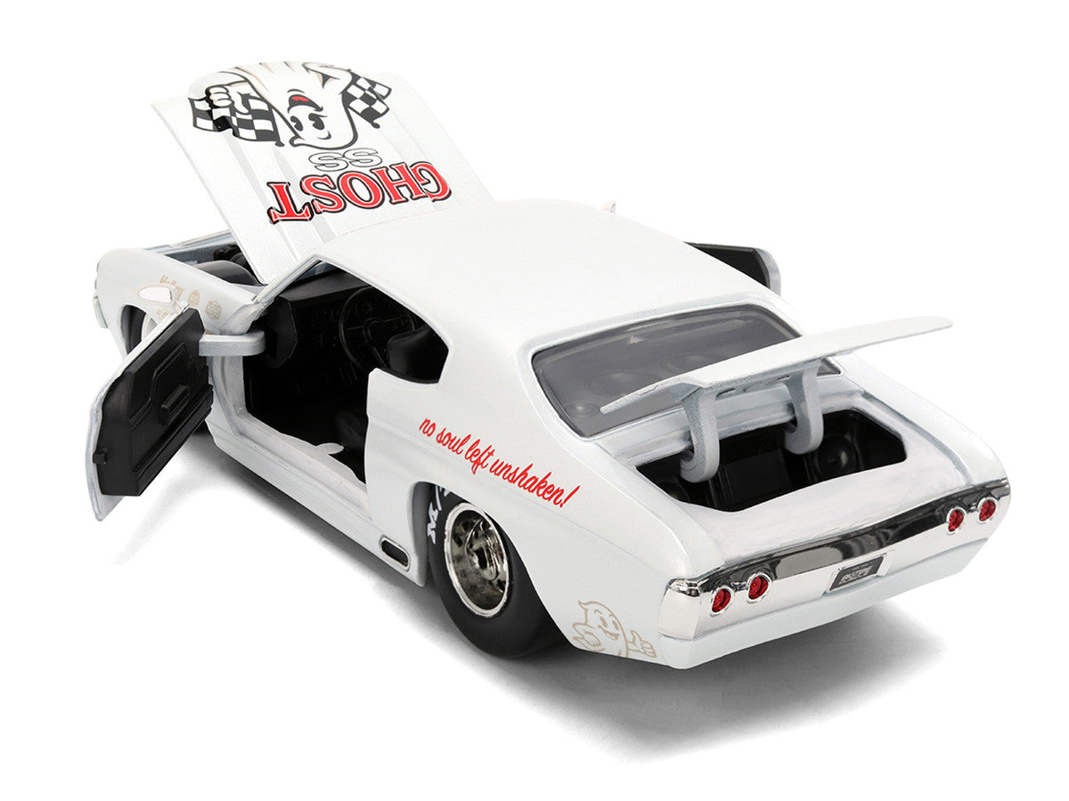1971 Chevrolet Chevelle SS "Ghost SS" White with Graphics "Bigtime Muscle" Series 1/24 Diecast Model Car by Jada LuxuryLifeWay Online Store