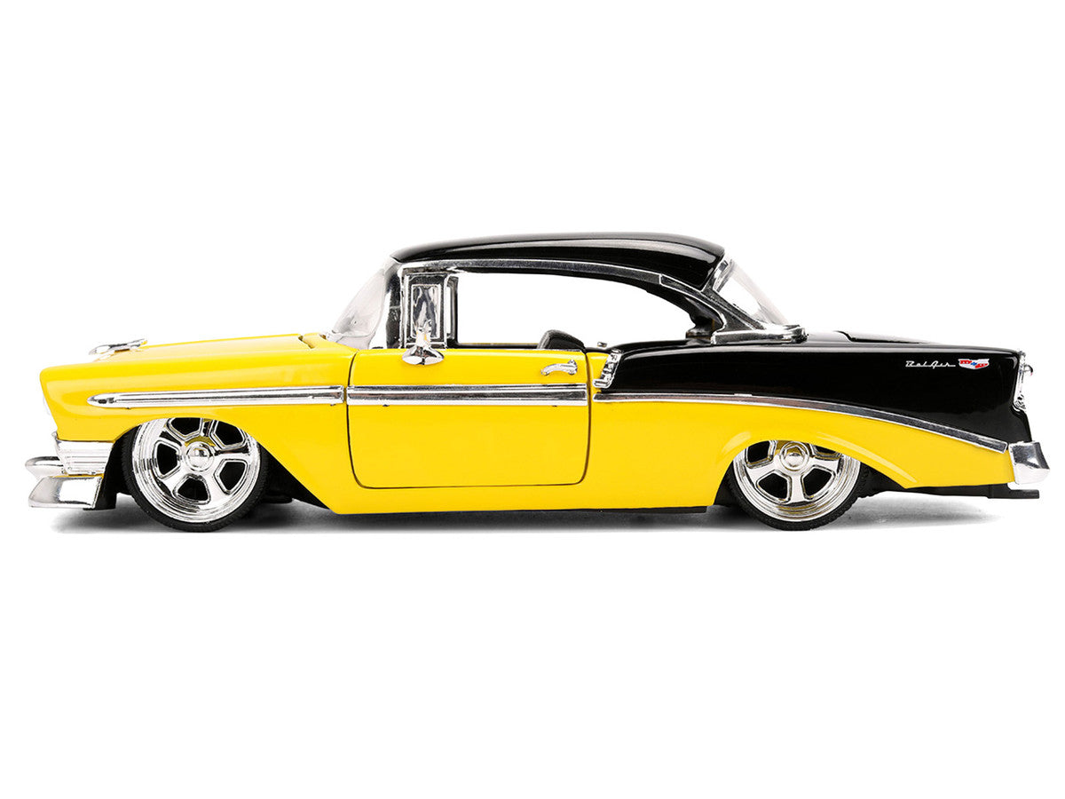 1956 Chevrolet Bel Air Yellow and Black "Bigtime Muscle" Series 1/24 Diecast Model Car by Jada LuxuryLifeWay Online Store