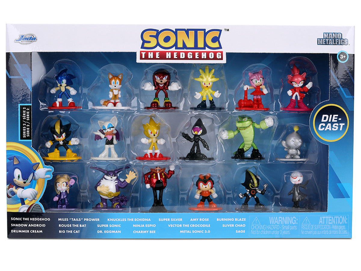 "Sonic The Hedgehog" Set of 18 Diecast Figures Wave 2 "Nano Metalfigs" Series Diecast Models by Jada LuxuryLifeWay Online Store