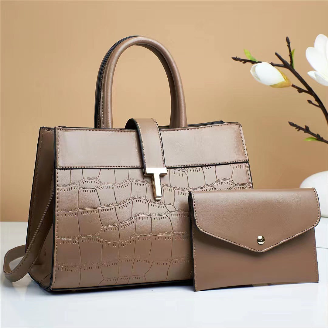 Solid Color Fashion Crossbody Bag for Mother and Child Pi-Mart
