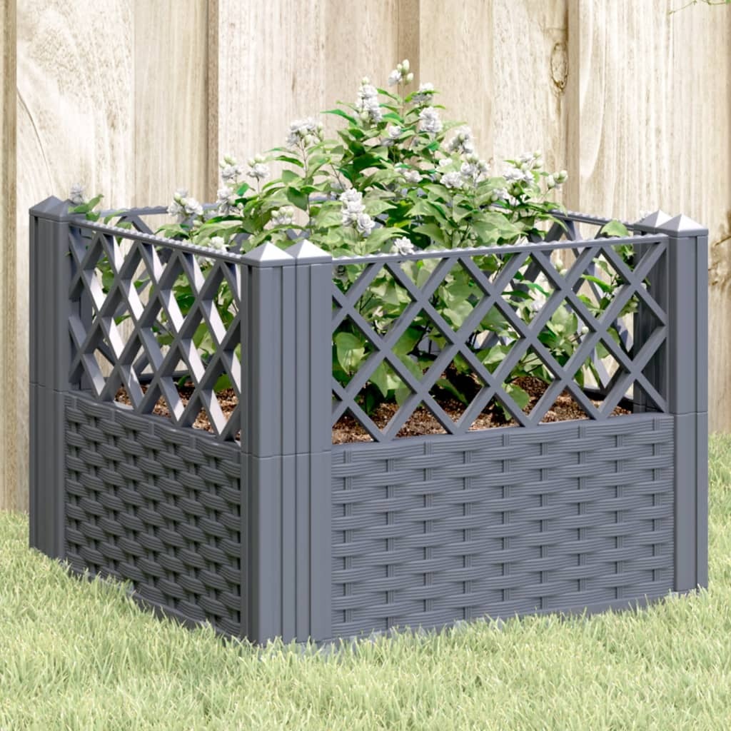Garden Planter with Pegs Blue Gray 17.1"x17.1"x17.1" PP LuxuryLifeWay Online Store