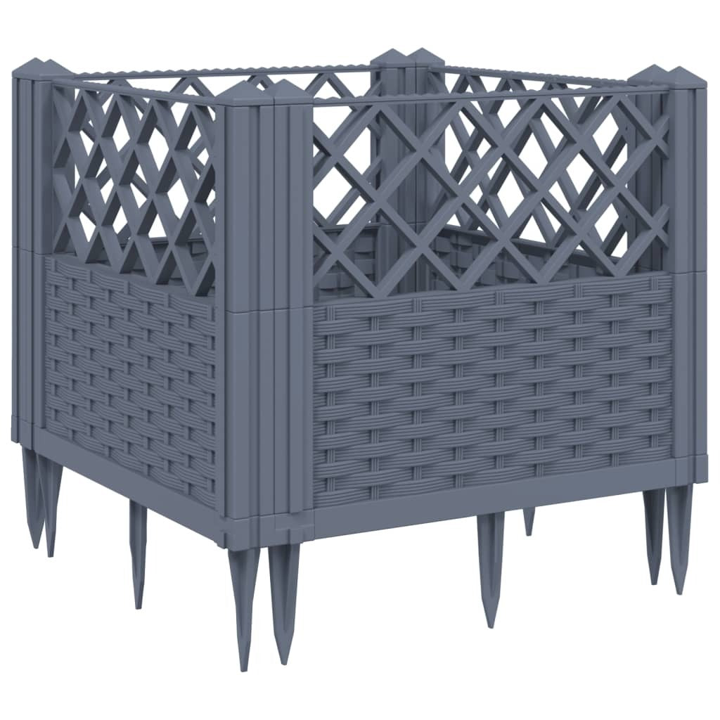 Garden Planter with Pegs Blue Gray 17.1"x17.1"x17.1" PP LuxuryLifeWay Online Store