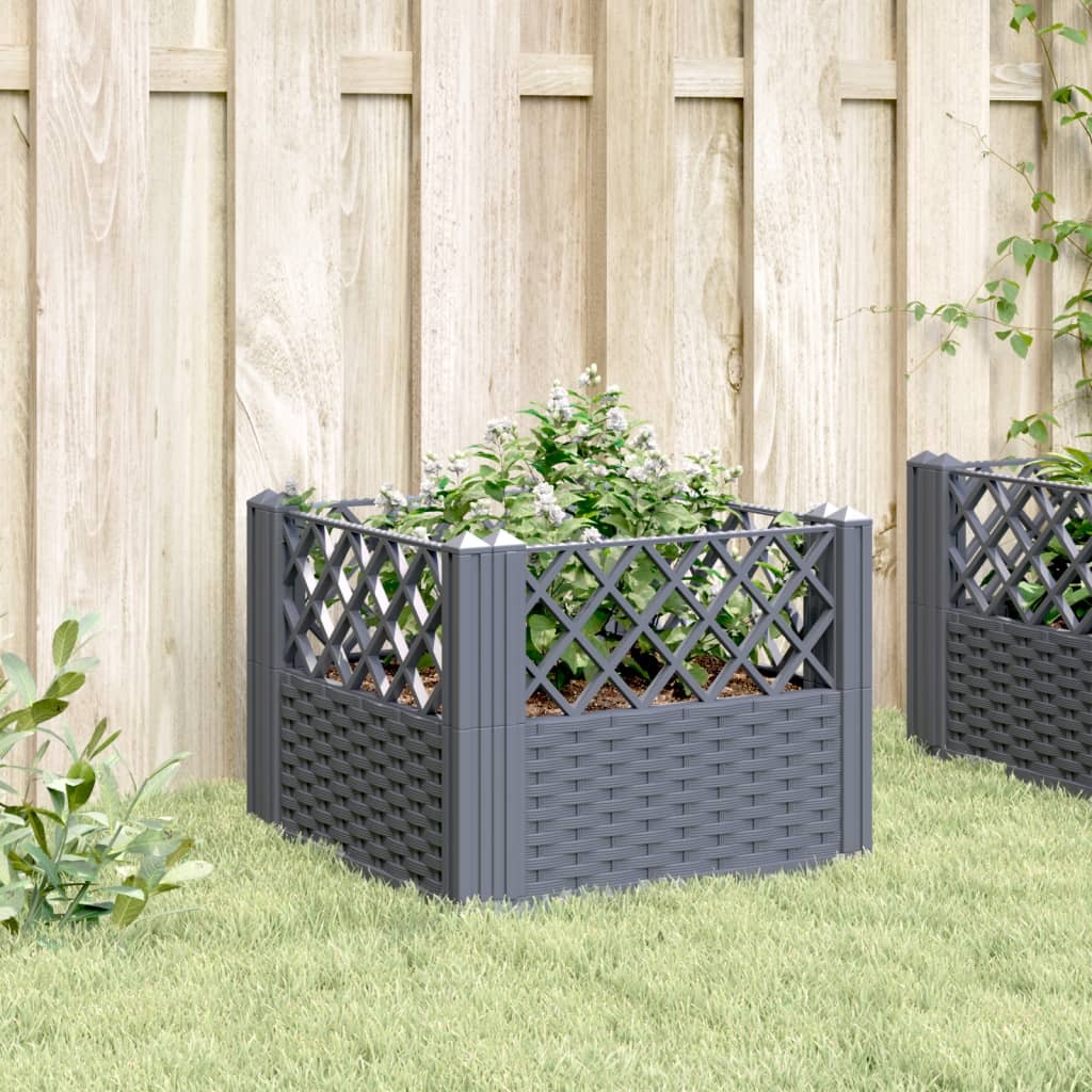 Garden Planter with Pegs Blue Gray 17.1"x17.1"x17.1" PP LuxuryLifeWay Online Store