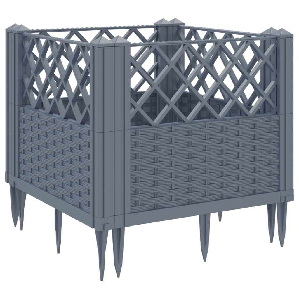 Garden Planter with Pegs Blue Gray 17.1"x17.1"x17.1" PP LuxuryLifeWay Online Store