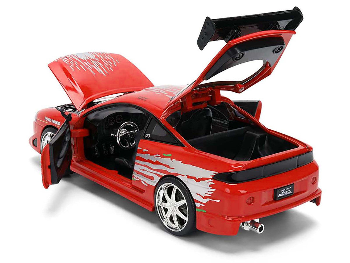Brian's Mitsubishi Eclipse Red with Graphics Remix "The Fast and The Furious" (2001) Movie "Fast & Furious" Series 1/24 Diecast Model Car by Jada LuxuryLifeWay Online Store
