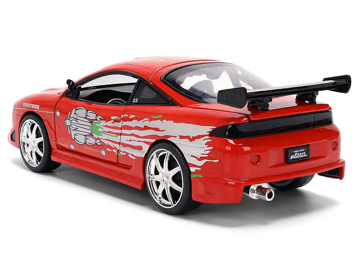 Brian's Mitsubishi Eclipse Red with Graphics Remix "The Fast and The Furious" (2001) Movie "Fast & Furious" Series 1/24 Diecast Model Car by Jada LuxuryLifeWay Online Store
