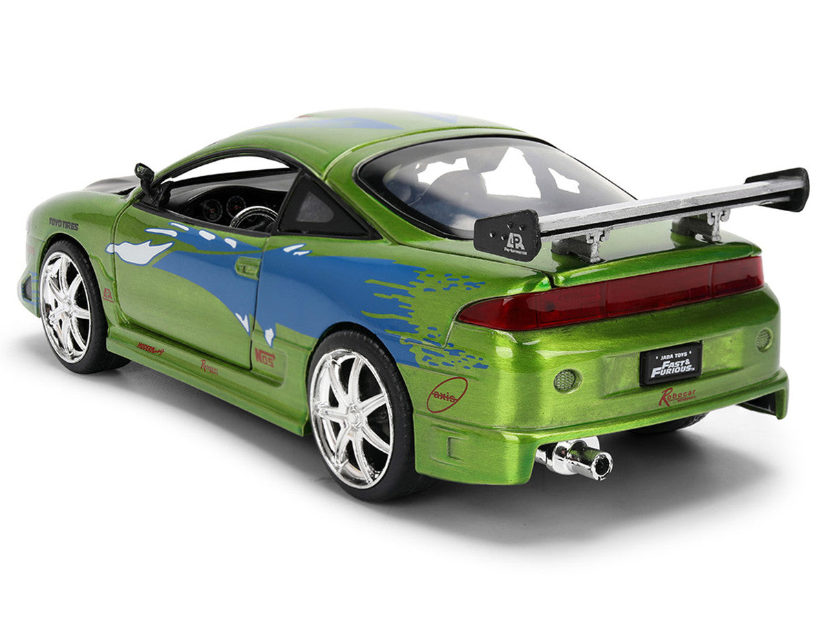 Brian's Mitsubishi Eclipse Green Brush Finish "The Fast and the Furious" (2001) Movie 25 Years of Fast & Furious Anniversary 1/24 Diecast Model Car by Jada LuxuryLifeWay Online Store