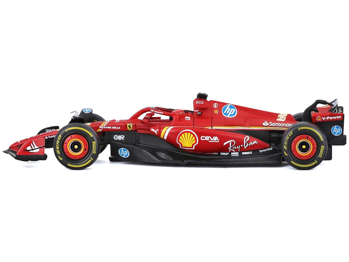 Ferrari SF-24 #16 Charles Leclerc "Formula One F1 World Championship" (2024) with Display Case "Formula Racing" Series 1/43 Diecast Model Car by Bburago LuxuryLifeWay Online Store