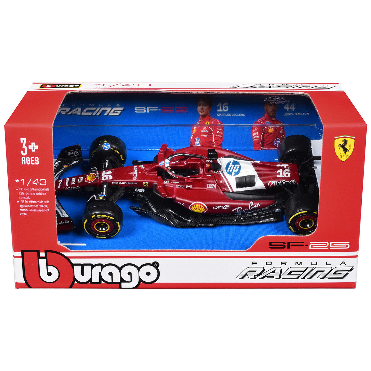 Ferrari SF-25 #16 Charles Leclerc Formula One F1 "World Championship" (2025) 1/43 Diecast Model Car by Bburago LuxuryLifeWay Online Store