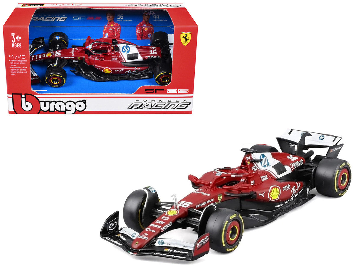Ferrari SF-25 #16 Charles Leclerc Formula One F1 "World Championship" (2025) 1/43 Diecast Model Car by Bburago LuxuryLifeWay Online Store