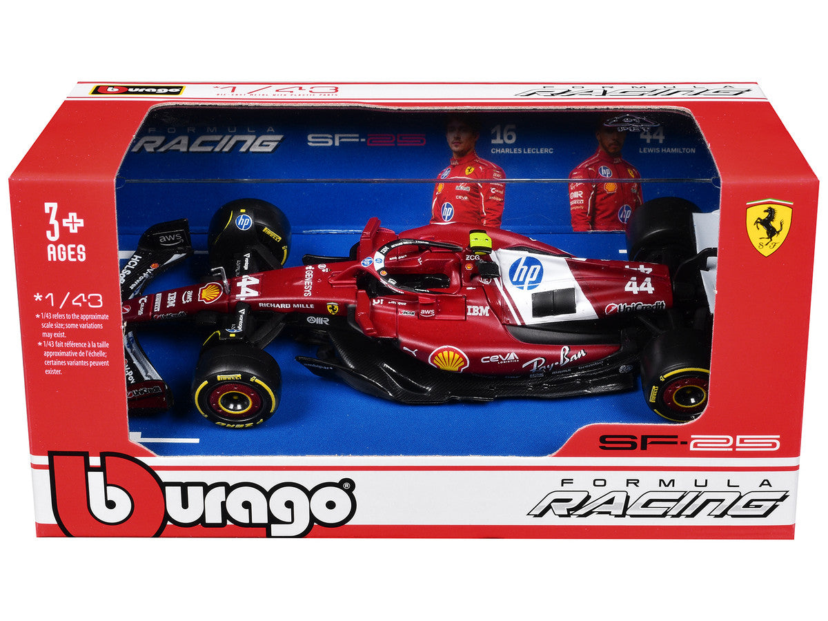 Ferrari SF-25 #44 Lewis Hamilton Formula One F1 "World Championship" (2025) 1/43 Diecast Model Car by Bburago LuxuryLifeWay Online Store
