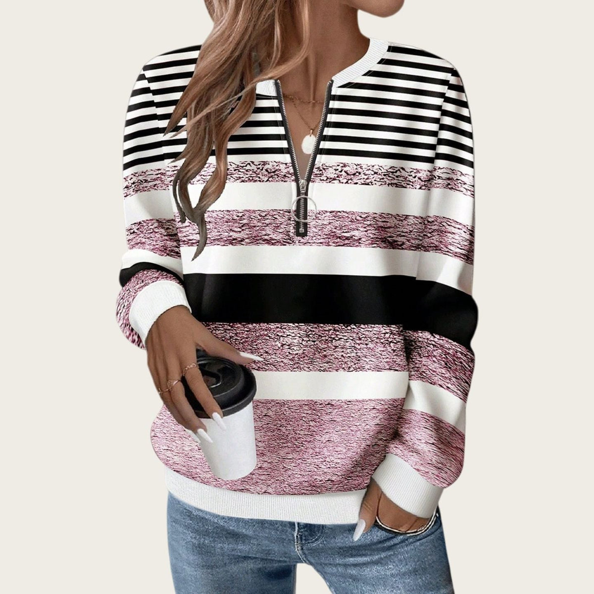 Amazon Europe And America 2026 Autumn Loose Long Sleeve Black Temperament Commuting Hoodie Tshirt Top NorixaFashion.com