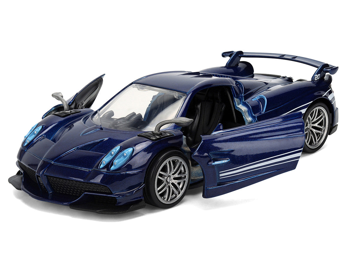 Pagani Huayra Roadster BC Blue Metallic with White Stripes "Fast X" (2023) Movie "Fast & Furious 25th Anniversary" Series 1/32 Diecast Model Car by Jada LuxuryLifeWay Online Store