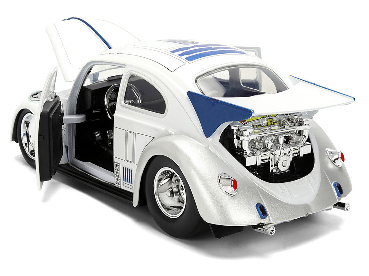 1959 Volkswagen Drag Beetle White with Graphics and R2-D2 Figure "Star Wars" Franchise "Hollywood Rides" Series 1/24 Diecast Model Car by Jada LuxuryLifeWay Online Store