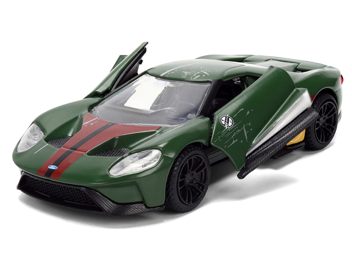 2017 Ford GT "Boba Fett" Livery Dark Green with Graphics "Star Wars" Franchise "Hollywood Rides" Series 1/32 Diecast Model Car by Jada LuxuryLifeWay Online Store