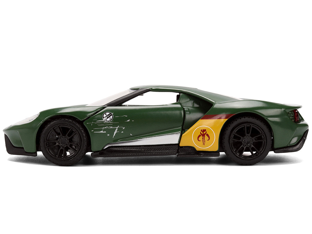 2017 Ford GT "Boba Fett" Livery Dark Green with Graphics "Star Wars" Franchise "Hollywood Rides" Series 1/32 Diecast Model Car by Jada LuxuryLifeWay Online Store