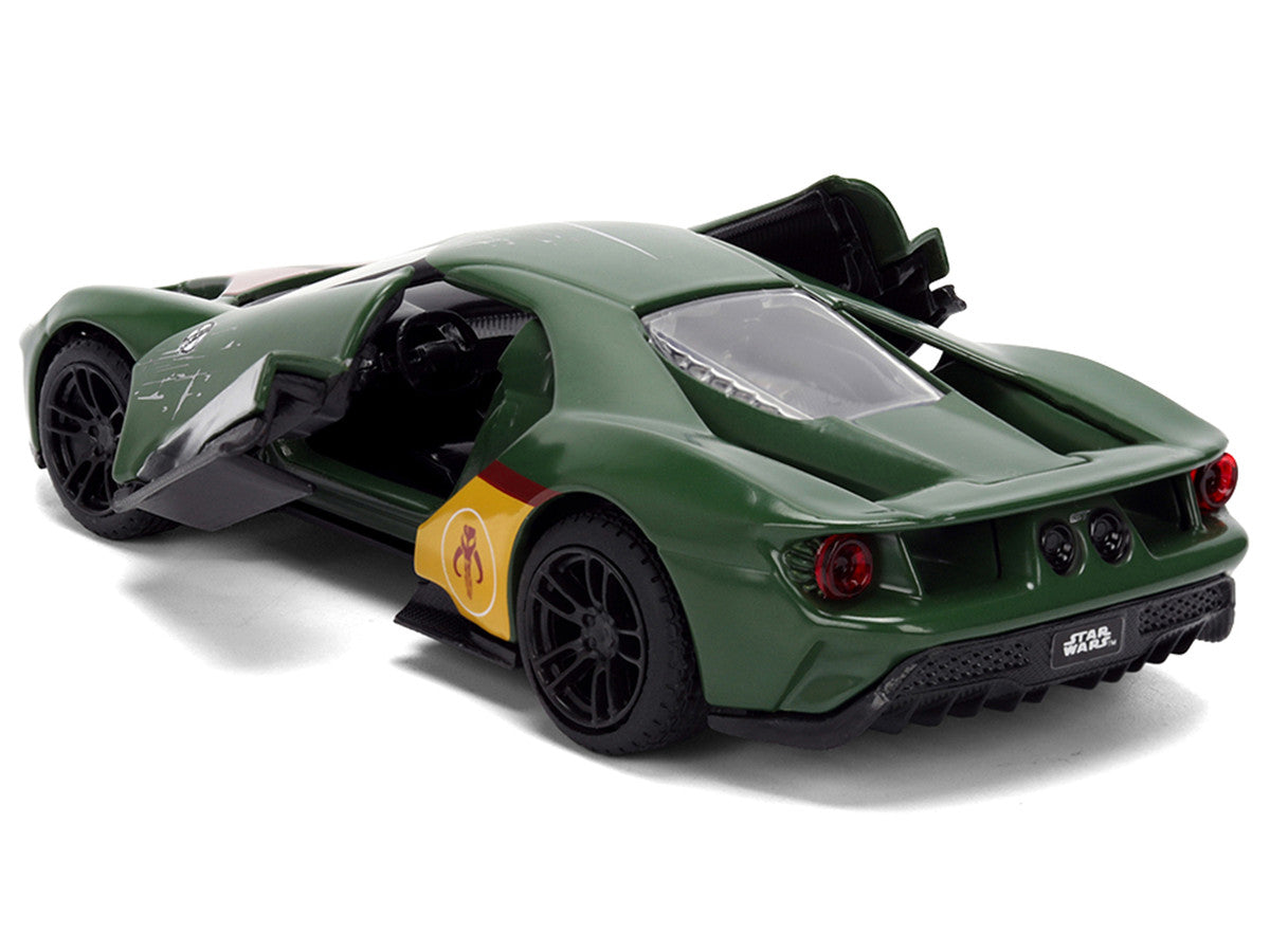 2017 Ford GT "Boba Fett" Livery Dark Green with Graphics "Star Wars" Franchise "Hollywood Rides" Series 1/32 Diecast Model Car by Jada LuxuryLifeWay Online Store