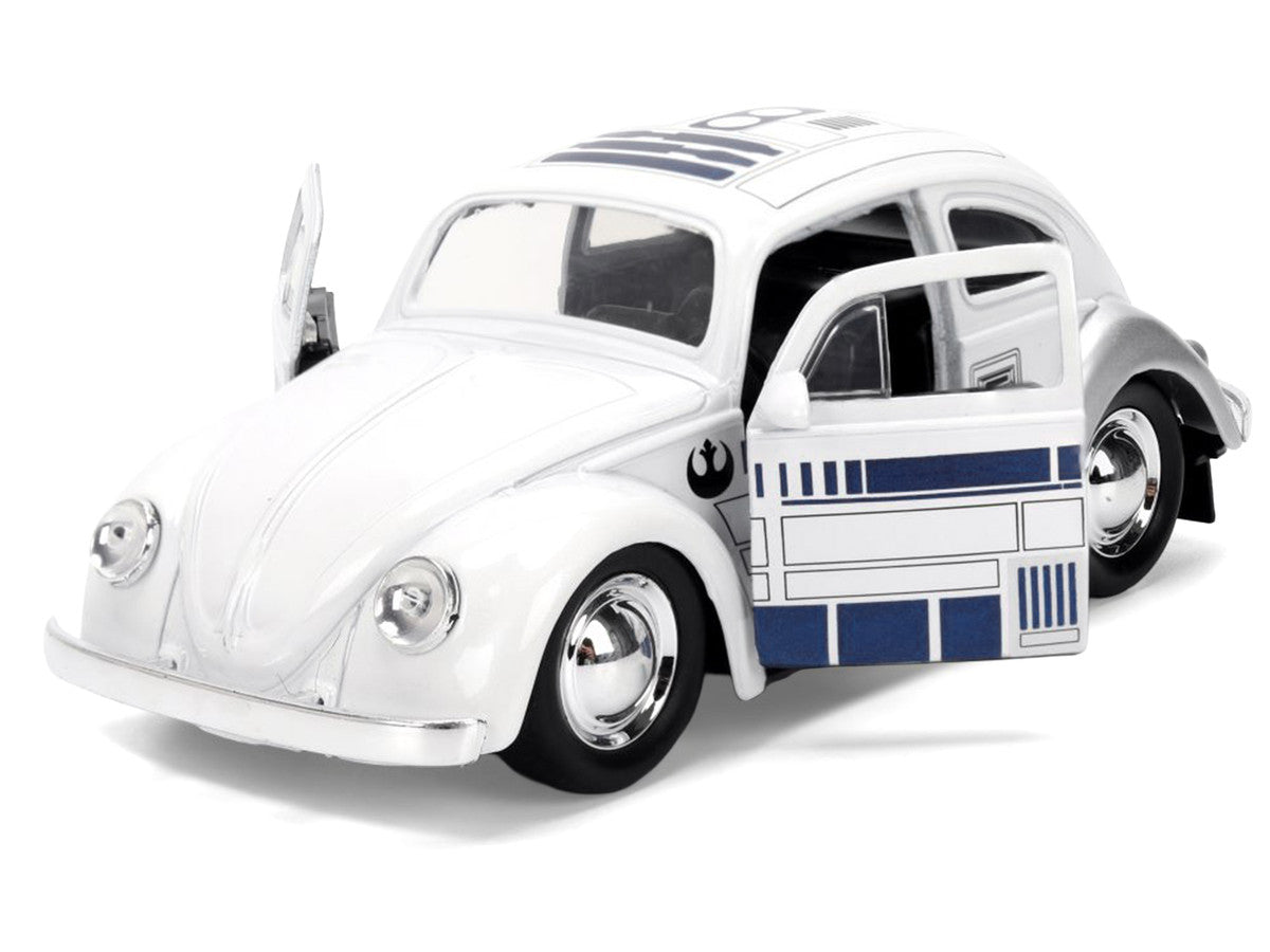 1959 Volkswagen Beetle "R2-D2" Livery White with Graphics "Star Wars" Franchise "Hollywood Rides" Series 1/32 Diecast Model Car by Jada LuxuryLifeWay Online Store