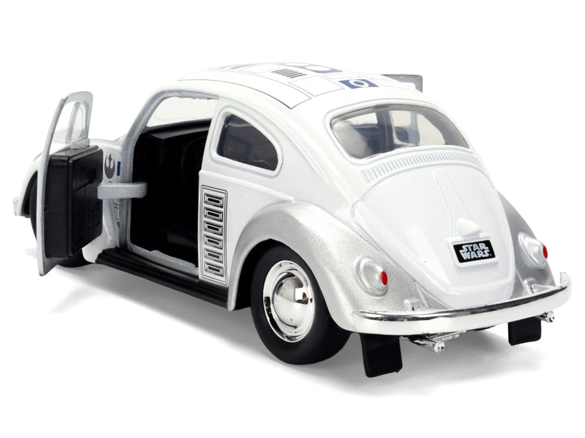 1959 Volkswagen Beetle "R2-D2" Livery White with Graphics "Star Wars" Franchise "Hollywood Rides" Series 1/32 Diecast Model Car by Jada LuxuryLifeWay Online Store