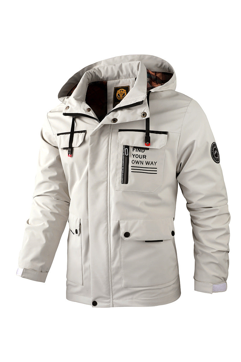 Fashion Men's Casual Windbreaker Jackets Hooded Jacket Man Waterproof Outdoor Soft Shell Winter Coat Clothing Warm Thick Tops LadyShow.Store