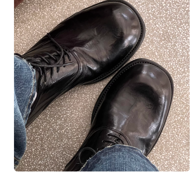 Elegant Leather Commuter Shoes In Smoked Cowhide Best YouTube Store