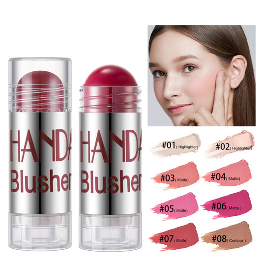 Cheek Blusher Shimmer Blush Stick Face Makeup Highlighter Bronzer Contour Cream Long-lasting Facial Make Up Cosmetics LadyShow.Store