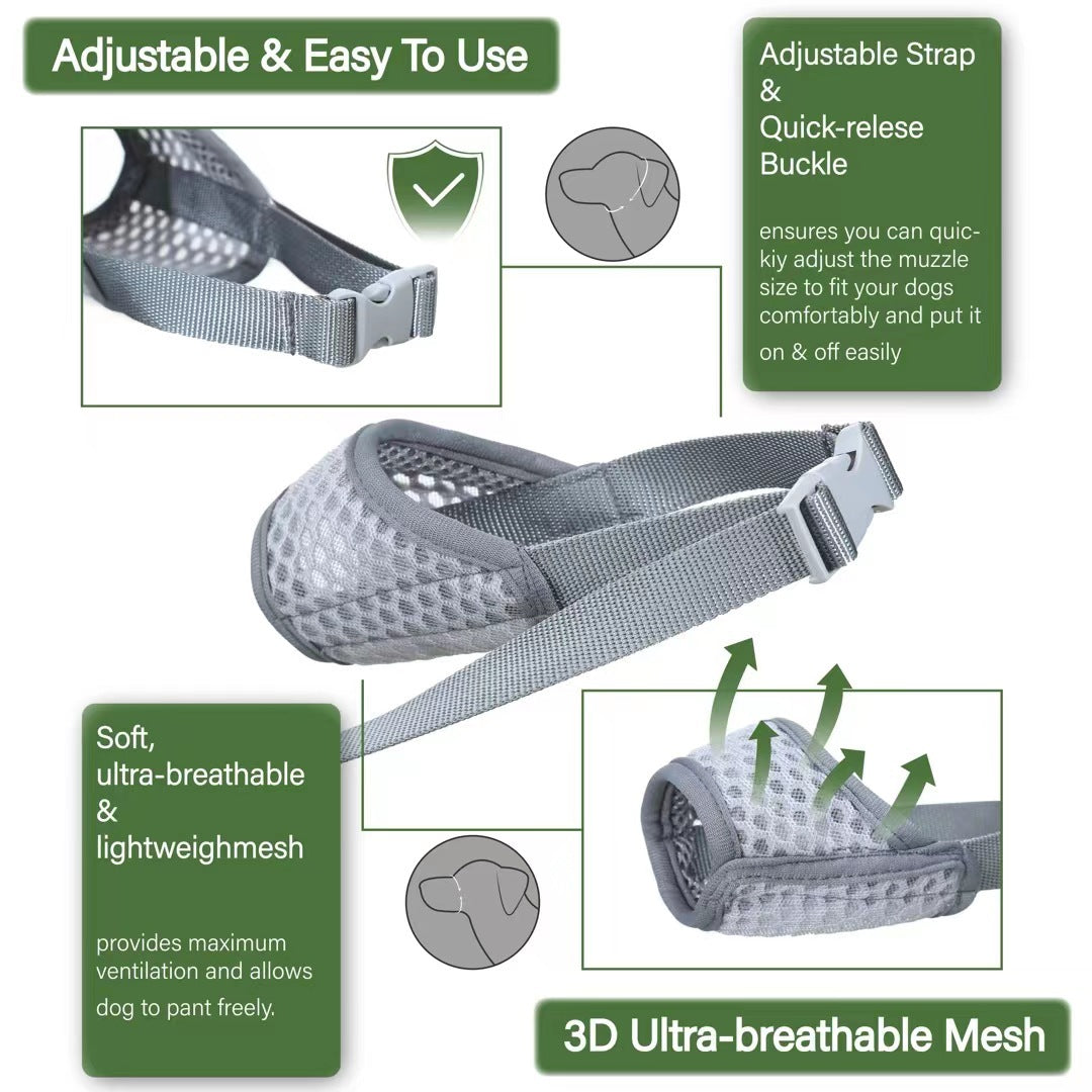 Dog Muzzle Medium Sized Muzzle For Biting And Barking Breathable Mesh Dog Muzzle For Chewing Dog Muzzle With Adjustable Buckle Pets Fashion