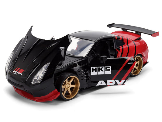 2009 Nissan GT-R (R35) Ben Sopra "Advan" Black and Red "JDM Tuners" Series 1/24 Diecast Model Car by Jada LuxuryLifeWay Online Store