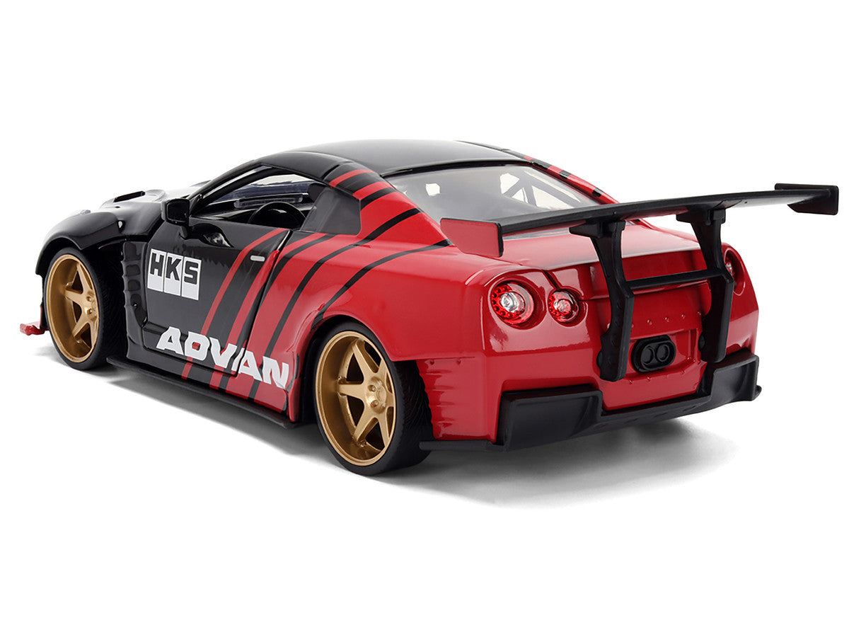 2009 Nissan GT-R (R35) Ben Sopra "Advan" Black and Red "JDM Tuners" Series 1/24 Diecast Model Car by Jada LuxuryLifeWay Online Store