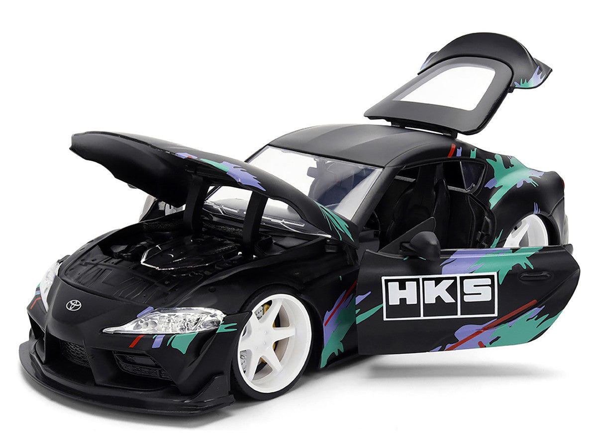 2020 Toyota GR Supra "HKS" Matt Black with Graphics "JDM Tuners" Series 1/24 Diecast Model Car by Jada LuxuryLifeWay Online Store