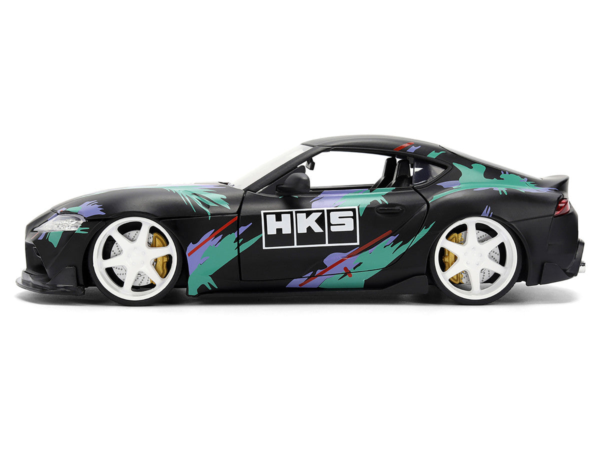 2020 Toyota GR Supra "HKS" Matt Black with Graphics "JDM Tuners" Series 1/24 Diecast Model Car by Jada LuxuryLifeWay Online Store