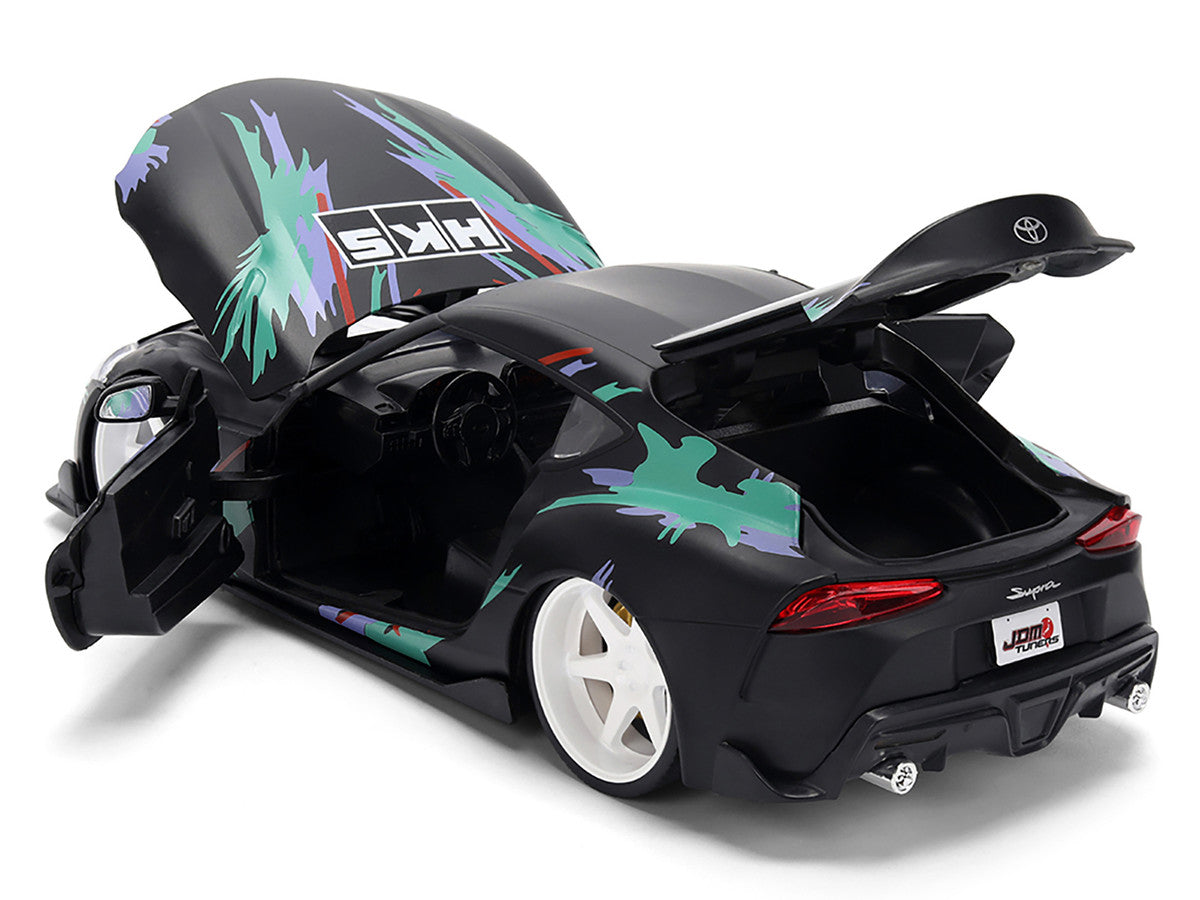 2020 Toyota GR Supra "HKS" Matt Black with Graphics "JDM Tuners" Series 1/24 Diecast Model Car by Jada LuxuryLifeWay Online Store