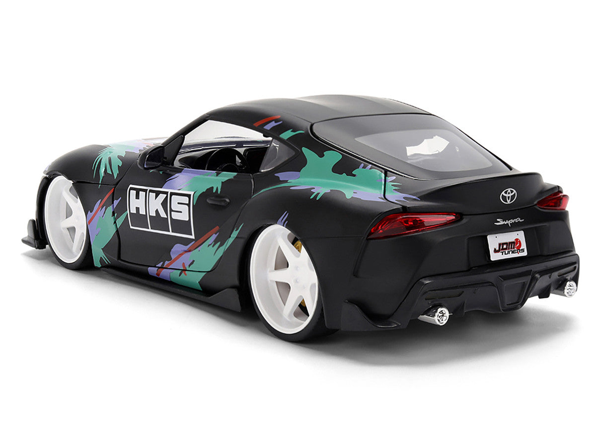 2020 Toyota GR Supra "HKS" Matt Black with Graphics "JDM Tuners" Series 1/24 Diecast Model Car by Jada LuxuryLifeWay Online Store
