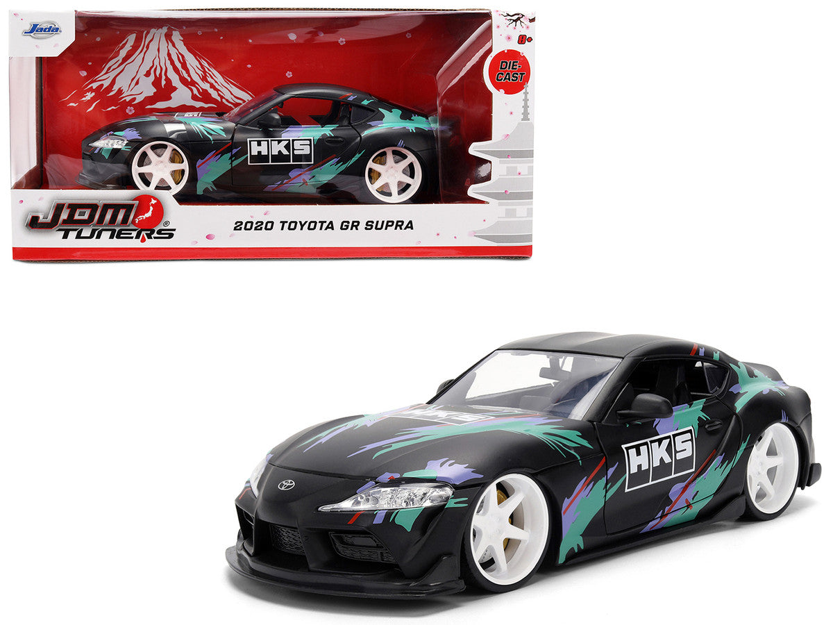 2020 Toyota GR Supra "HKS" Matt Black with Graphics "JDM Tuners" Series 1/24 Diecast Model Car by Jada LuxuryLifeWay Online Store