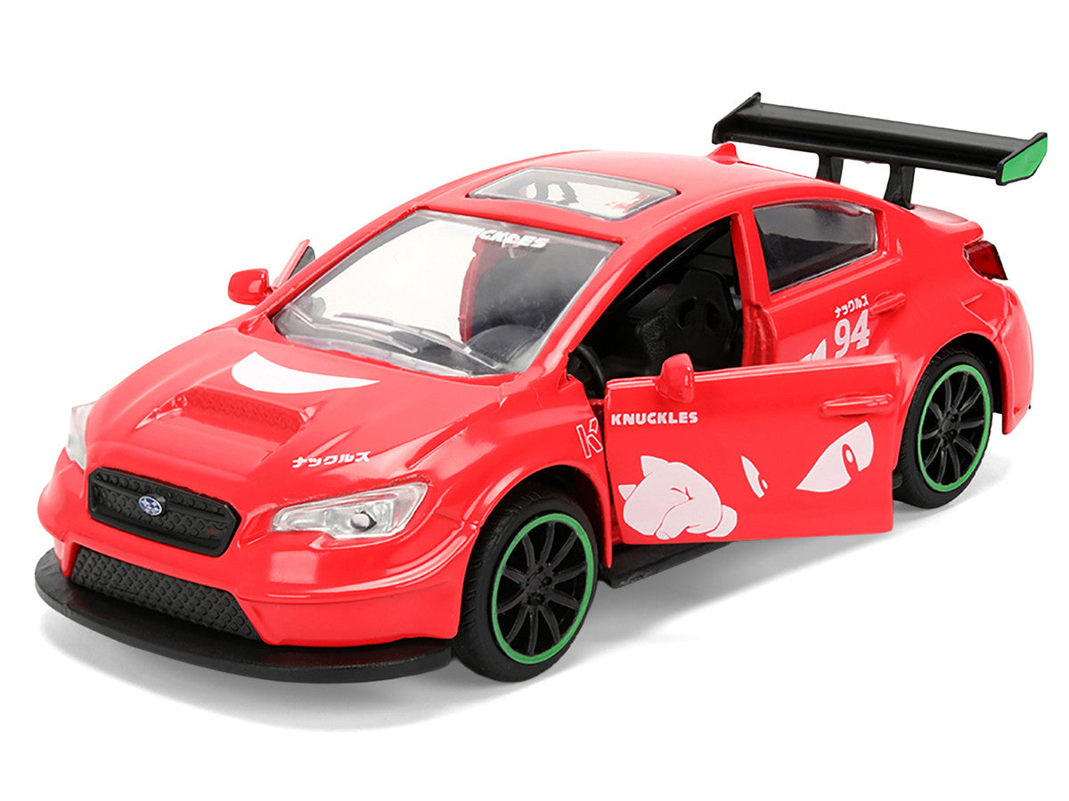 2016 Subaru WRX STI Red with "Knuckles" Graphics "Sonic the Hedgehog" (1991) Video Game "Hollywood Rides" Series 1/32 Diecast Model Car by Jada LuxuryLifeWay Online Store