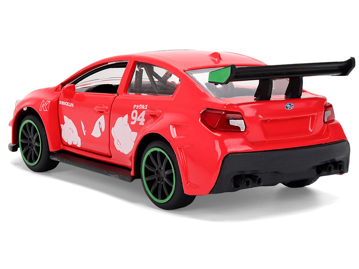 2016 Subaru WRX STI Red with "Knuckles" Graphics "Sonic the Hedgehog" (1991) Video Game "Hollywood Rides" Series 1/32 Diecast Model Car by Jada LuxuryLifeWay Online Store