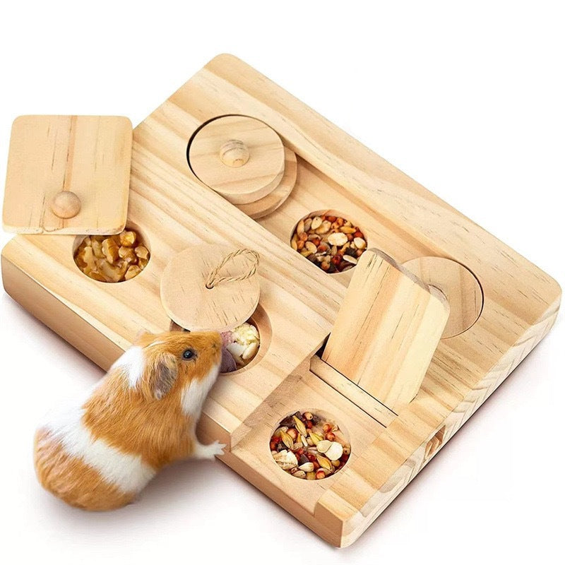 Wooden Hamster Feeder Household Feeding Snack Dispenser Pets Fashion