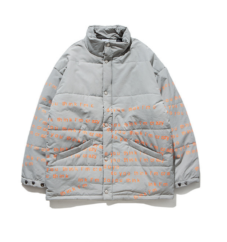 English printing thick warm cotton jacket