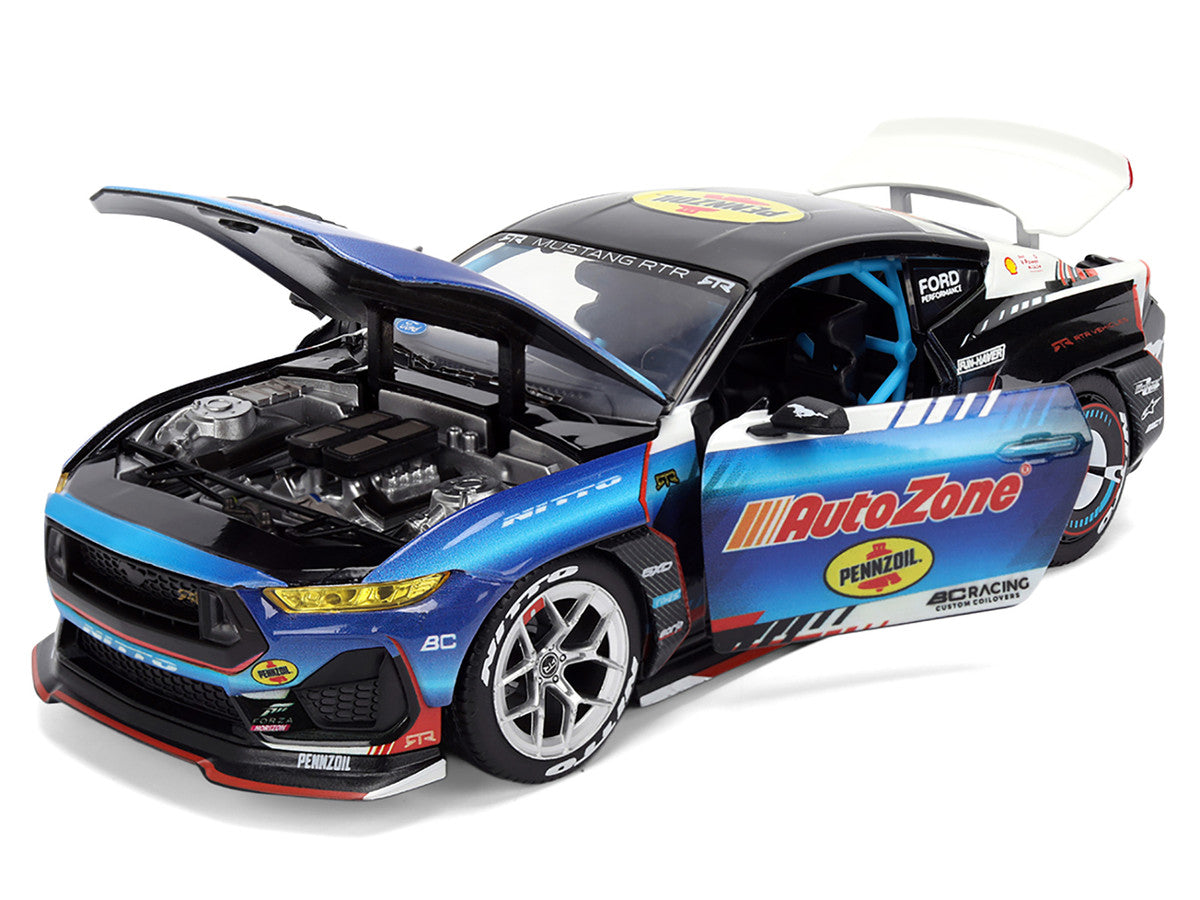 Ford Mustang RTR #130 James Deane "AutoZone" "Formula Drift PRO Championship" (2025) with Lights "RTR Vehicles" Series 1/24 Diecast Model Car by Jada LuxuryLifeWay Online Store
