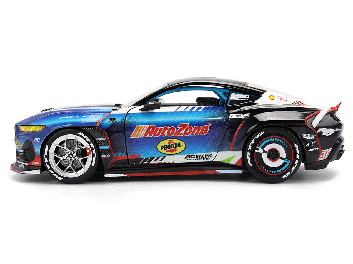 Ford Mustang RTR #130 James Deane "AutoZone" "Formula Drift PRO Championship" (2025) with Lights "RTR Vehicles" Series 1/24 Diecast Model Car by Jada LuxuryLifeWay Online Store